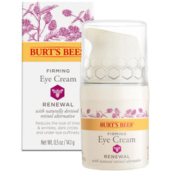 Burt's Bees envase frontal de Renewal Firming Eye Cream mostrando tamaño y marca