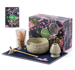 Buucup cuenco cerámico frontal con diseño floral y preparación elegante