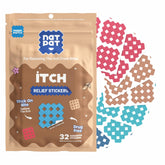 BUZZPATCH empaque frontal mostrando 32 parches y beneficios