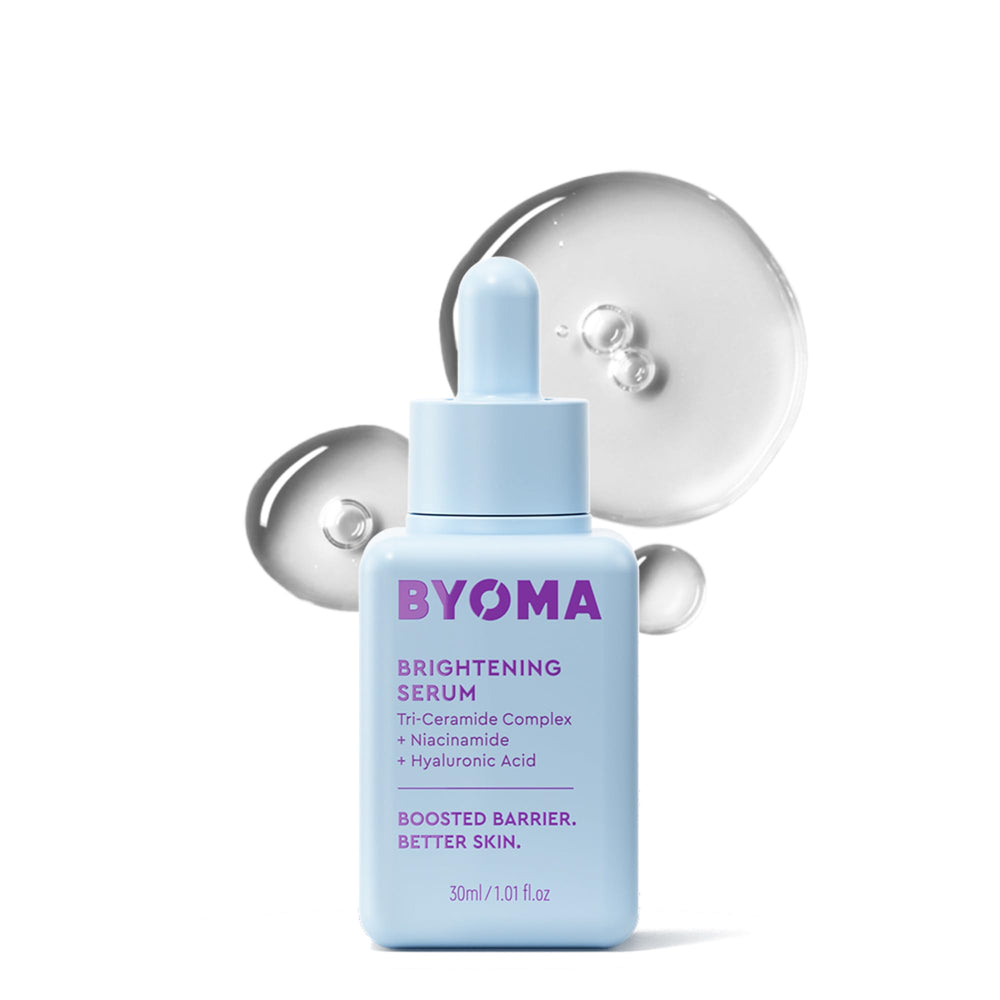 BYOMA Brightening Serum frasco frontal mostrando diseño y confianza