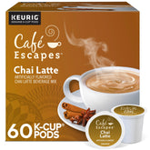 Café Escapes paquete frontal mostrando 60 cápsulas y beneficio conveniencia