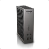 CalDigit TS5 PLUS frontal mostrando puertos múltiples y acceso rápido