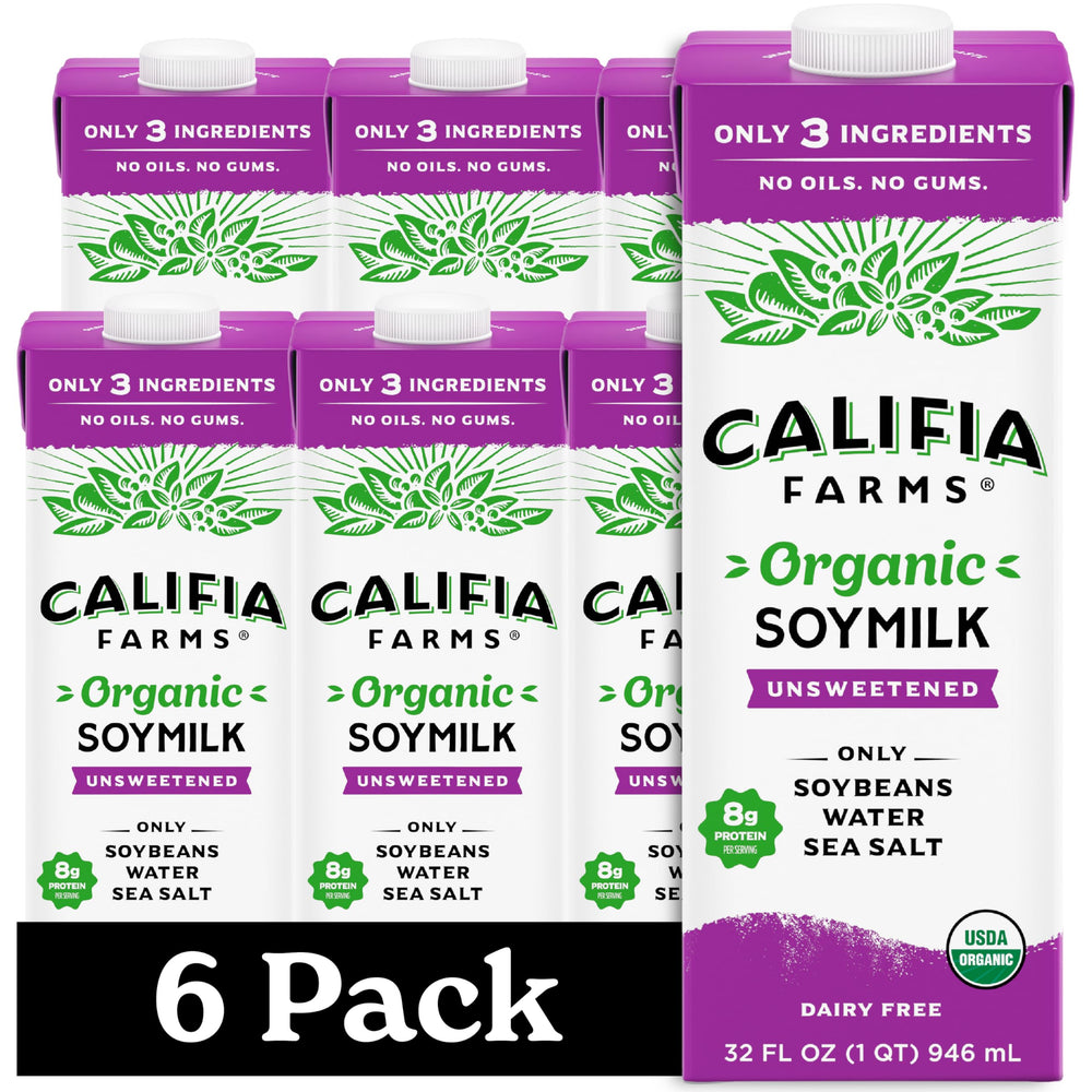 Califia Farms frente del envase mostrando formato 32 oz y sello orgánico