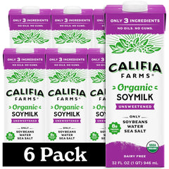 Califia Farms frente del envase mostrando formato 32 oz y sello orgánico