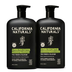 California Naturals set frontal mostrando champú y acondicionador para fortalecer