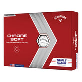 Callaway Chrome Soft Triple Track vista frontal mostrando inscripción y triple línea para alineación