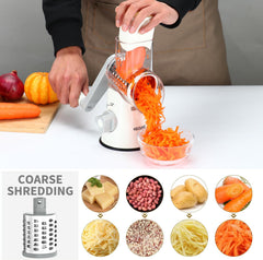 Cambom three stainless-steel drums displayed for coarse, fine, and slicing benefits
