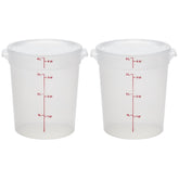 Cambro envase frontal 4 qt con tapa mostrando cierre seguro y beneficio de conservación