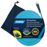 Camco EvoFlex2 frente del empaque mostrando la manguera y beneficios de potable