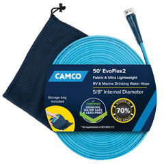 Camco EvoFlex2 front packaging showing product and benefits