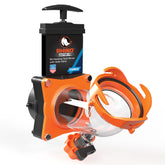 Camco RhinoBlaster vista frontal del empaque con beneficios de limpieza rápida
