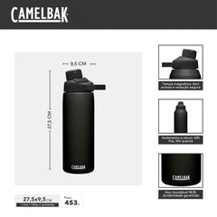 CamelBak detalle del acero inoxidable y acabado mate antifricción, resistencia
