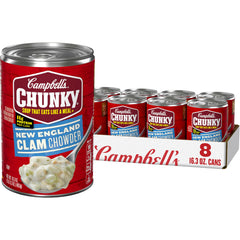 Campbell’s Chunky vista frontal de lata, compra práctica y reconfortante