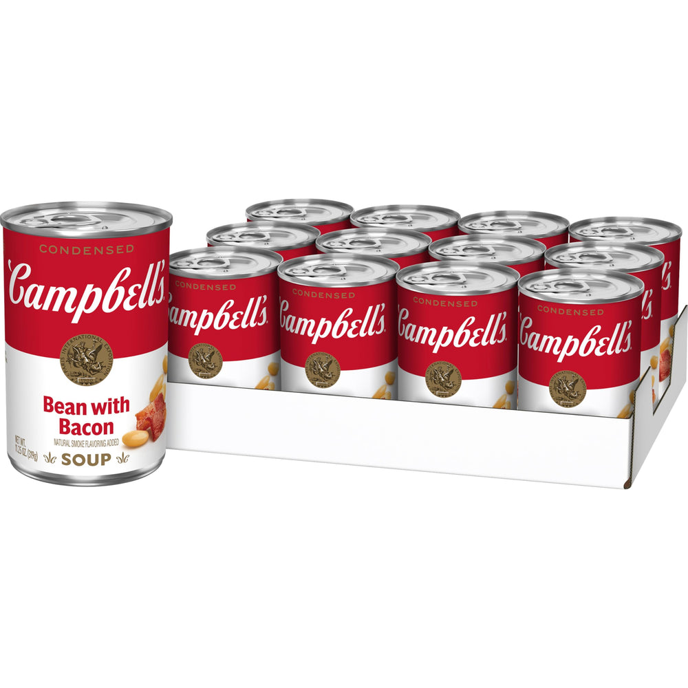 Campbell's lata frontal mostrando la marca y ahorro de paquete