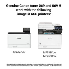 Canon 069 instalado en impresora MF753Cdw para imprimir con fiabilidad