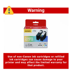 Canon cartucho CL-286 XL detalle del sello y color para impresiones precisas