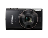 Canon PowerShot ELPH 360 HS A Black frontal mostrando diseño compacto y elegante