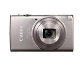 Canon ELPH 360 HS frontal plata mostrando diseño compacto y fácil transporte
