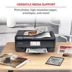 Canon PIXMA TR8620a entrada trasera y bandeja, admite 200 hojas y papeles especiales