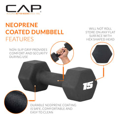 CAP Barbell primer plano del mango que facilita un agarre seguro