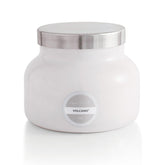 Capri Blue vaso blanco frontal mostrando diseño elegante y ambientación