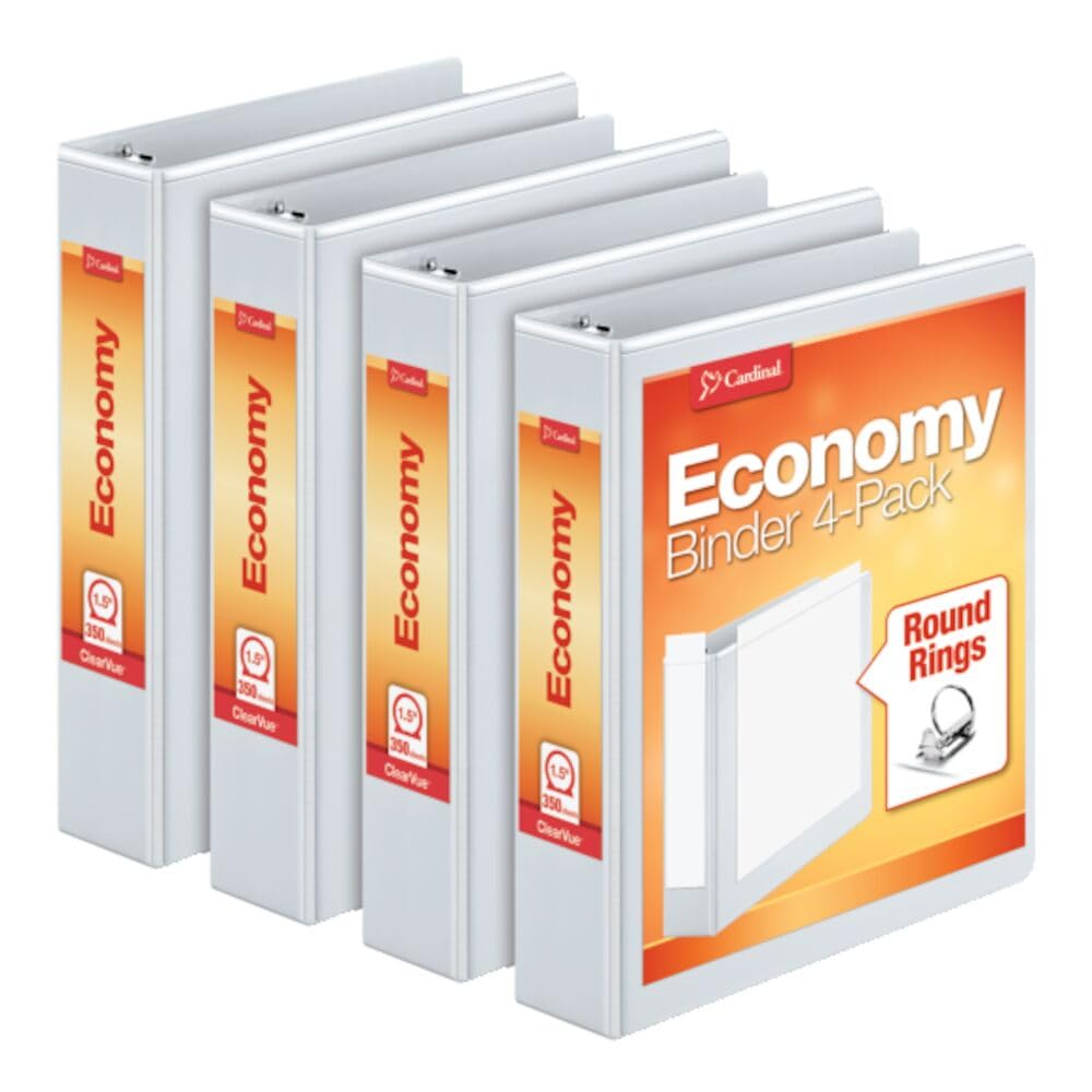 Cardinal carpeta frontal ClearVue blanca con portada personalizable y aspecto profesional