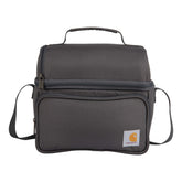 Carhartt lonchera frontal gris mostrando construcción robusta y protección