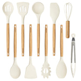 CAROTE set frontal mostrando las 10 piezas y color crema, bonito en la cocina