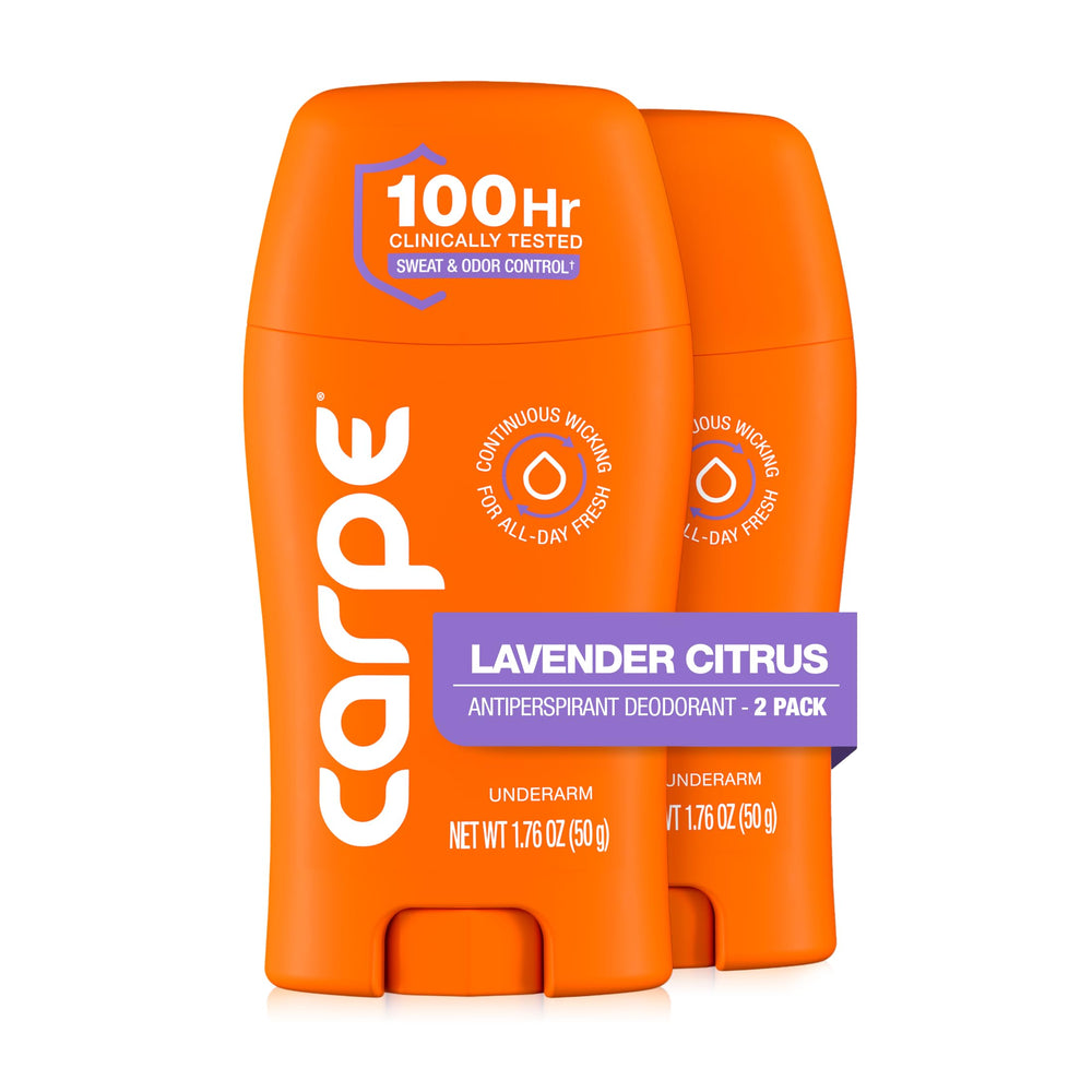 Carpe frontal del empaque Lavanda Cítrica mostrando diseño y beneficio de 100 horas