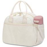 Carry bloom vista frontal de la lonchera de pana, estilo y practicidad
