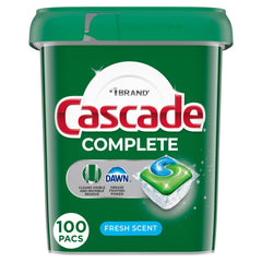 Cascade front packaging showing Fresh 100 count and convenience