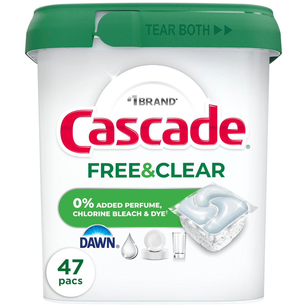 Cascade pastilla principal frente mostrando envoltura soluble y conveniencia