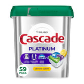 Cascade empaque frontal con 59 cápsulas y aroma limón mostrando el producto