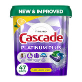 Cascade Platinum Plus frente del pack mostrando 47 unidades y conveniencia