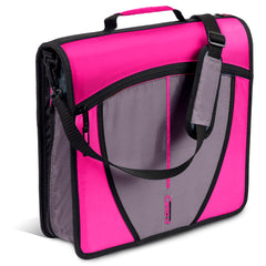 Case-it vista frontal de la carpeta magenta con cierre y agarre resistente