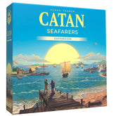 CATAN caja Seafarers frontal mostrando expansión y beneficio de descubrimiento