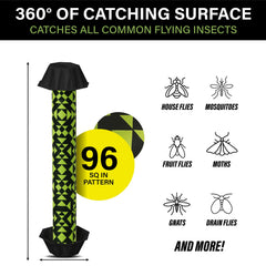 Catchmaster Fly Stick colgado en patio protegiendo áreas exteriores