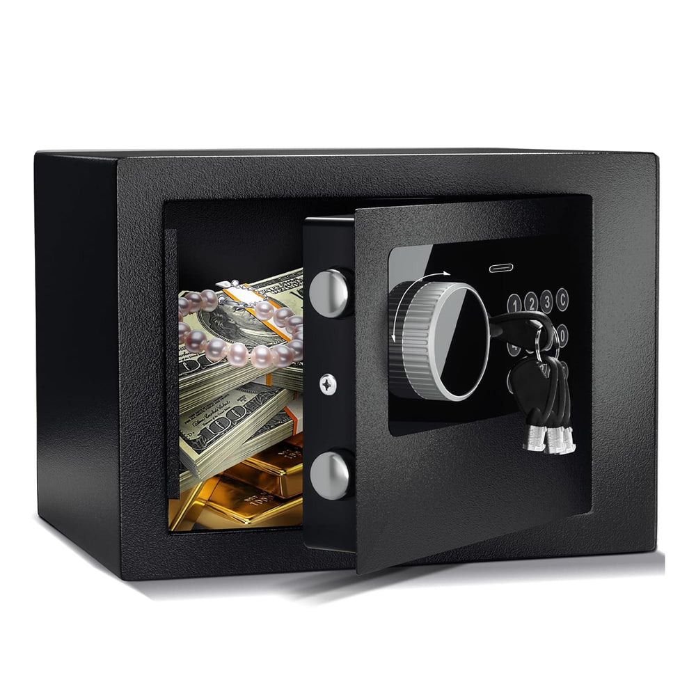 CDC DIGI vista frontal de la caja fuerte mostrando la cerradura y diseño compacto