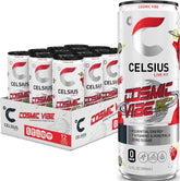 CELSIUS lata frontal mostrando diseño y sabor vibrante para energía instantánea