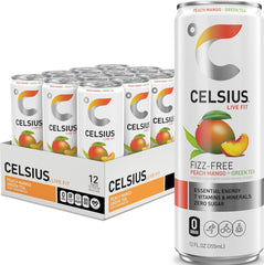CELSIUS lata frontal mostrando diseño y beneficio energía esencial