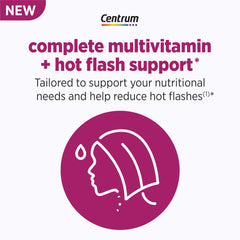 Centrum detalle de geniVida resaltando apoyo a sofocos menopáusicos
