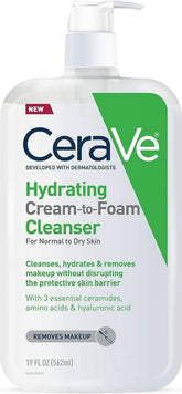 CeraVe envase frontal 19oz mostrando diseño y tamaño práctico