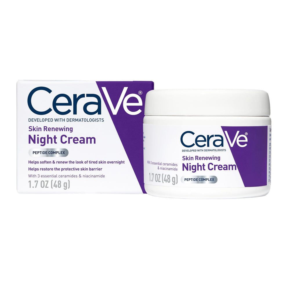 CeraVe frasco frontal de la crema de noche mostrando diseño y volumen práctico