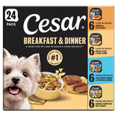 Cesar front packaging 24 count showing variety and convenience