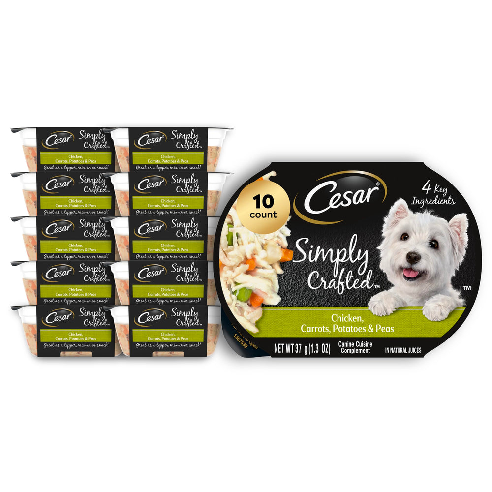 Cesar topper frontal mostrando envase y etiqueta con beneficios