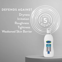 Cetaphil textura cremosa extendida que ilustra limpieza suave e hidratación