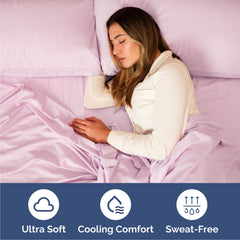 CGK Unlimited dos fundas de almohada rosa claro mostrando acabado y confort