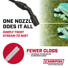 CHAPIN 12-inch wand with 34-inch hose demonstrating extended reach and precise application