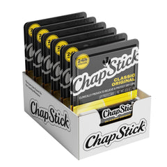 ChapStick tubo frente visible, marca ChapStick para protección diaria