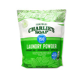 Charlie's Soap frente del paquete mostrando diseño y cantidad 150 lavados, claridad en envase
